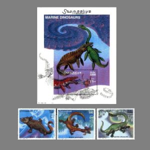 prehistoric animals on stamps of Somalia 2000
