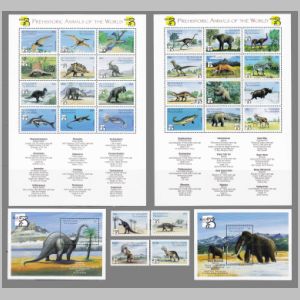 Dinosaurs an other prehistoric animals on stamps of St. Vincent 1999