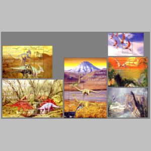 Dinosaurs on stamps of Bequia island and the Grenadines 2005