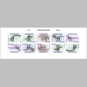 Dinosaurs on stamps of Suriname 2022