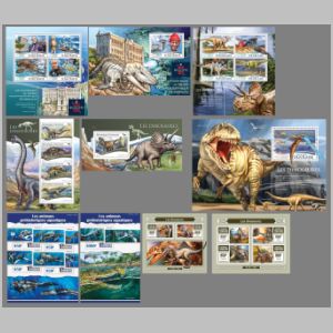 Dinosaurs on stamps of Togo 2015