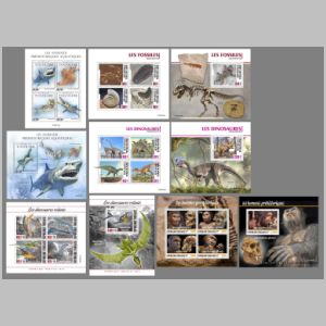 Dinosaurs and other prehistoric animals on stamps of Togo 2020