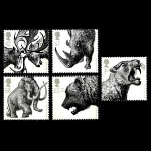 Ice age animals on stamp of UK 2006