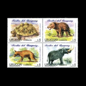  Prehistoric animals on stamps of Uruguay 1998