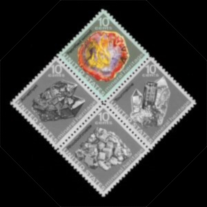 Petrified wood and other Mineral Heritage on stamps of USA 1974