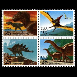 Dinosaurs and other Prehistoric animals on stamps of USA 1989