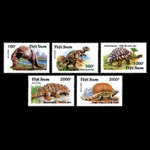 prehistoric animals, dinosaurs on stamps of Vietnam 1990