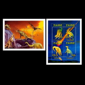 Dinosaurs on stamps of Zaire 1996
