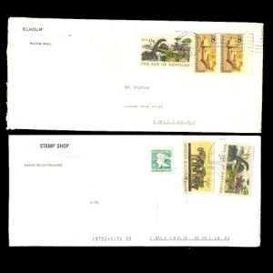 Dinosaur stamp of USA 1970 on circulated cover