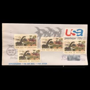 Dinosaur stamp of USA 1970 on circulated cover