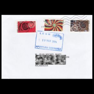 Ammonite stamp of France 2014 on circulated letter