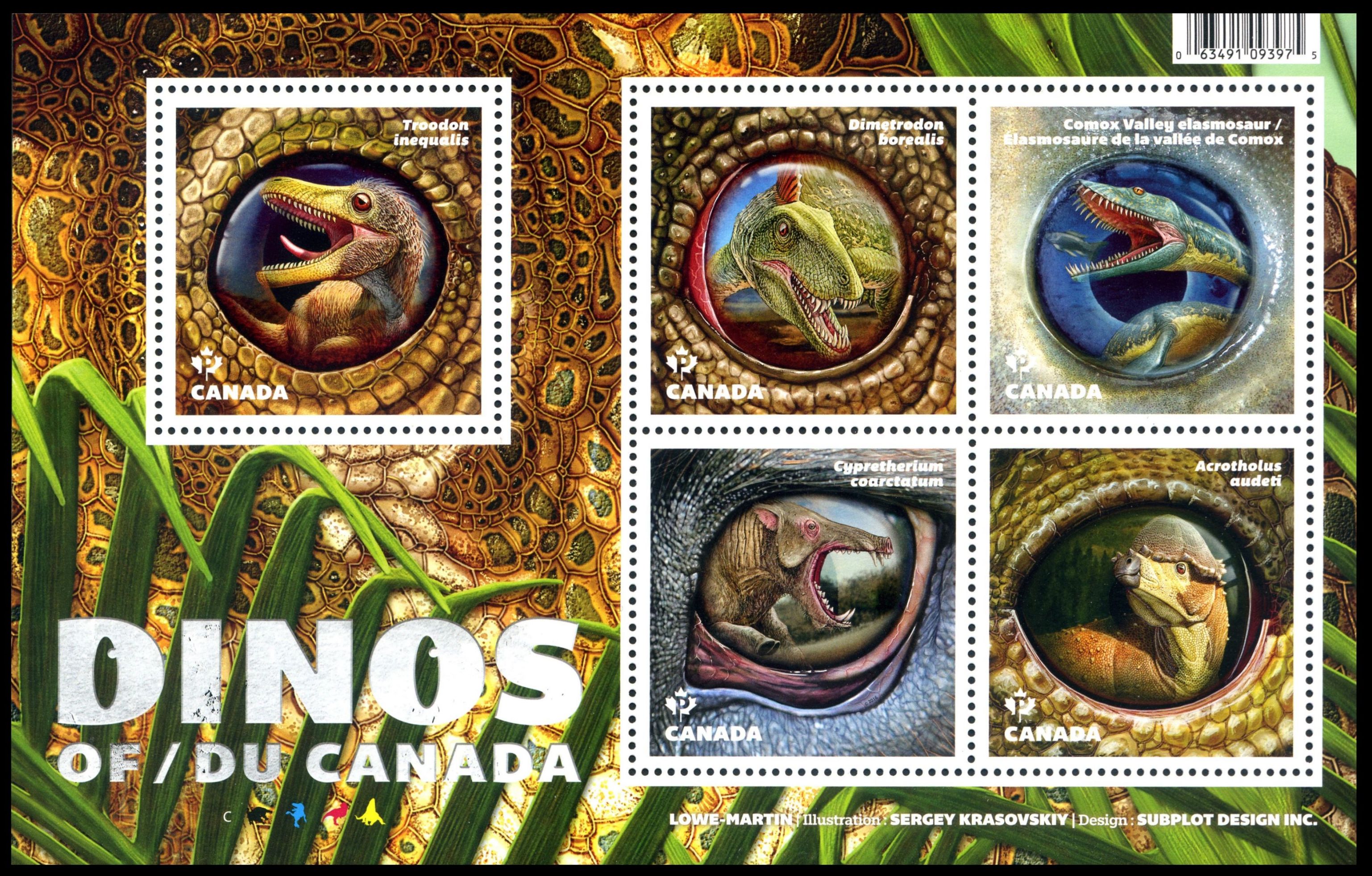 Dinosaurs on stamps of Canada