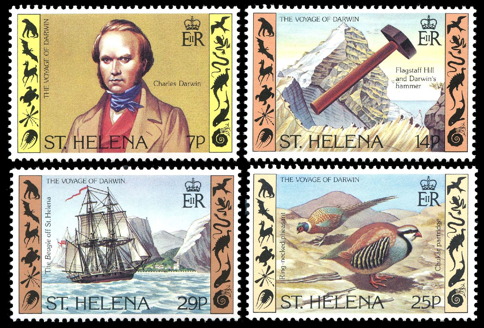 Charles Darwin on stamps of Saint Helena