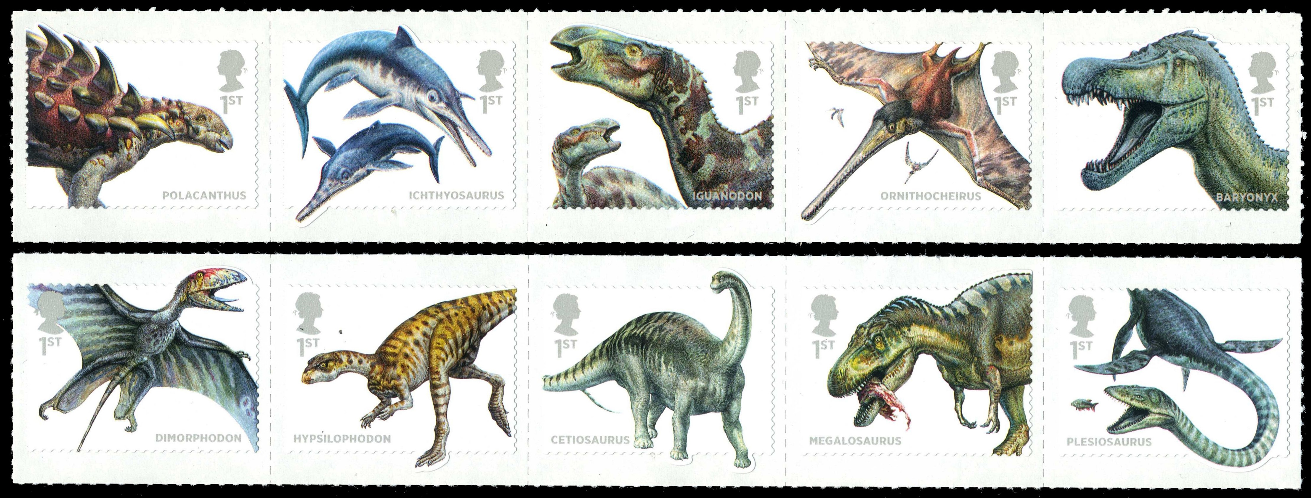 Prehistoric animals on stamps of Great Britain 