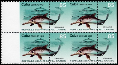Ichthyosaurs on stamps of Cuba