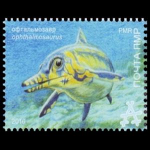 Ophthalmosaurus ichthyosaur on international stamps