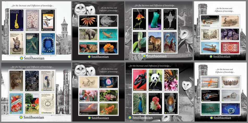 Dinosaurs on Best of Smithsonian stamps of Penrhyn atoll of the Cook Islands and Vanuatu 2021