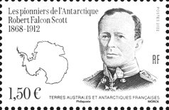 Robert Falcon Scott among other Antarctic Explorers on stamp of TAAF 2022