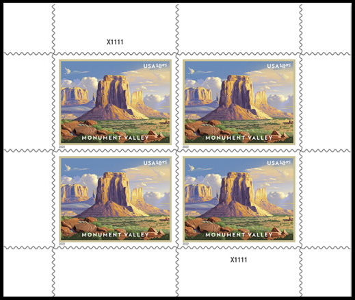 Fossil site - Monument Valley - on stamps of USA 2022